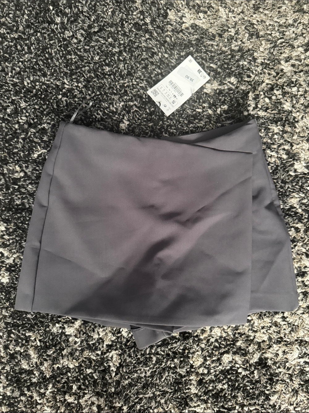 ZARA Mini Wrap Skort in Charcoal Gray